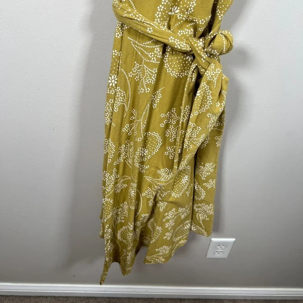 Effie's Heart Theresa Wrap Dress Size Small Green Floral Retro Knee Length - Picture 6 of 9